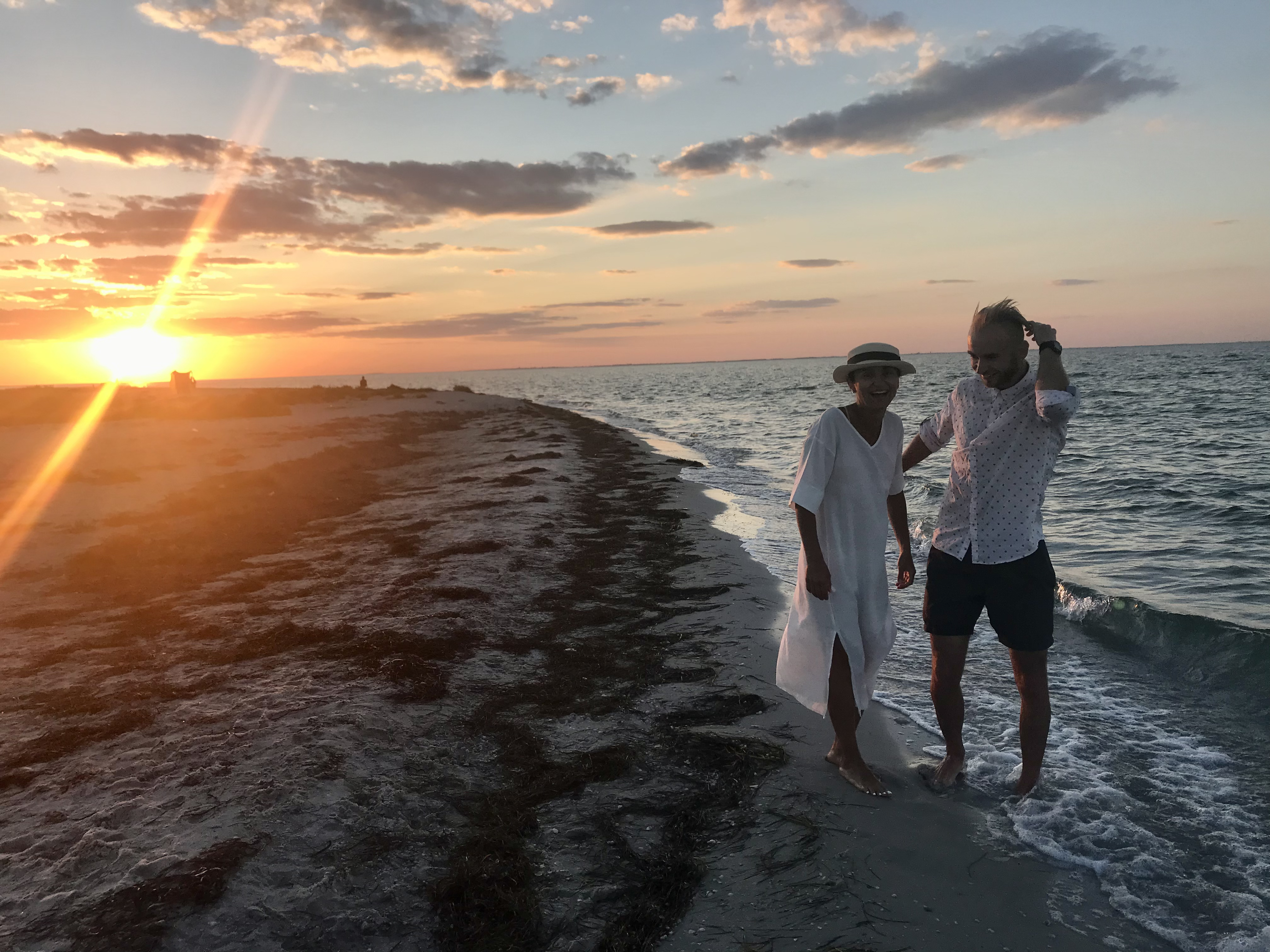 Iryna and Mykola on Dzharylgach.